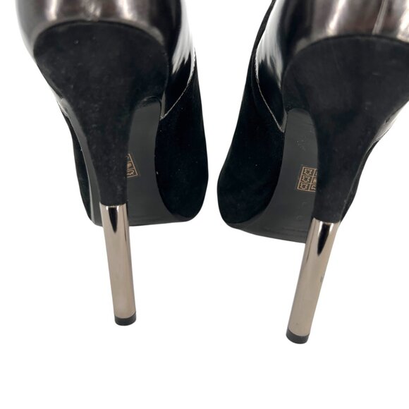 Sigerson Morrison Baladi Black Metallic Stiletto Ankle Boots Size 9 - Picture 6 of 11